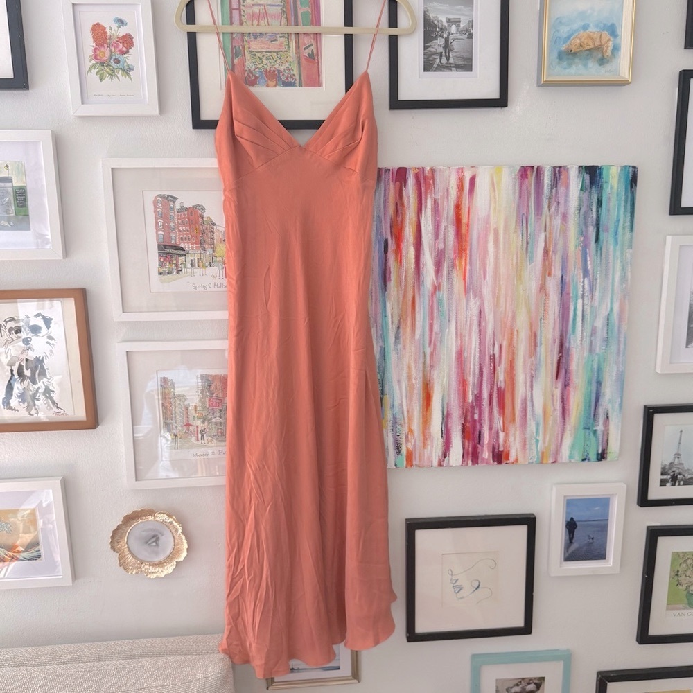 Zimmermann Winsome Satin Slip Midi Dress in Dusty Rose - Picture 5 of 11